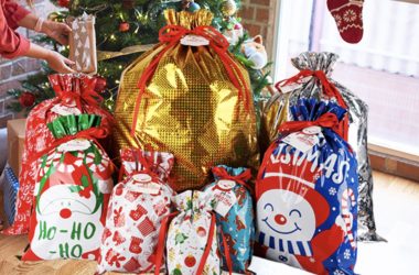 40Pcs Christmas Drawstring Gift Bags Only $14.99 (Reg. $25)!